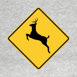 Deer Crossing Road Sign T-Shirt